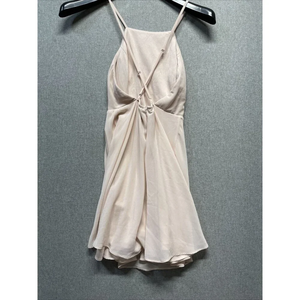 Lulus Womens Mini Cocktail Elegant Dress Sizel XS Light Pale Pink Peach - Picture 7 of 11